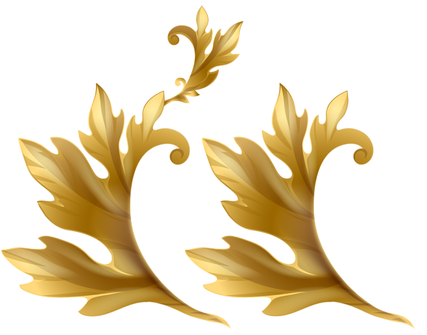 This png image - Gold Floral Elements PNG Clip Art Image, is available for free download