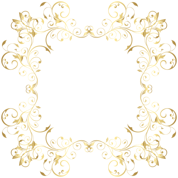 Gold Floral Border Frame Transparent Image | Gallery Yopriceville ...