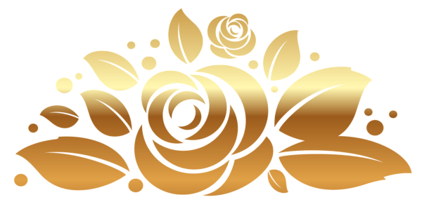 This png image - Gold Rose Decor PNG Clipart Picture, is available for free download