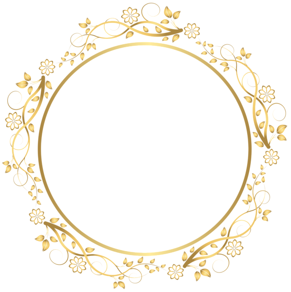 This png image - Gold Round Floral Border Transparent PNG Clip Art Image, is available for free download