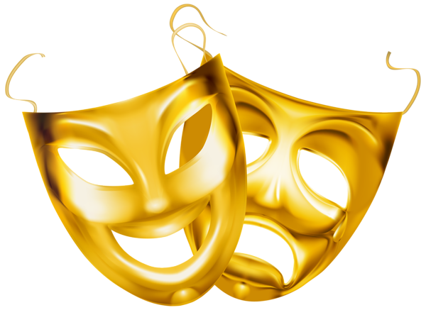 This png image - Gold Theater Masks PNG Clipart Image, is available for free download