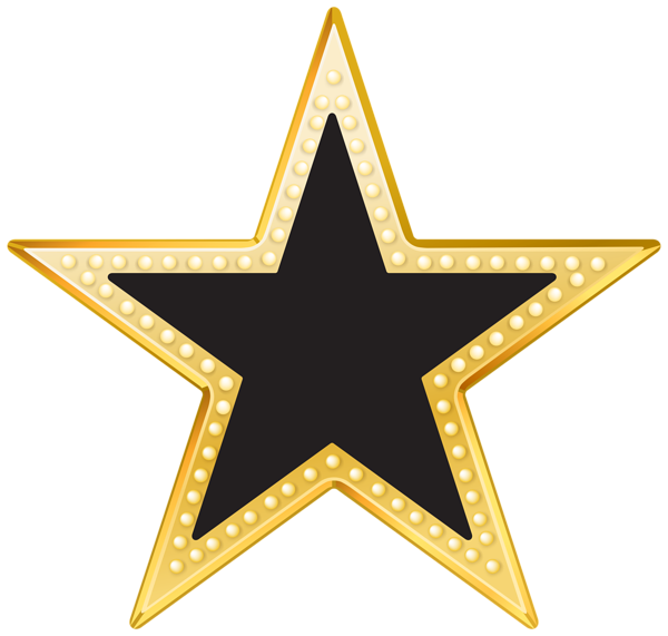 This png image - Gold and Black Star PNG Transparent Clip Art Image, is available for free download