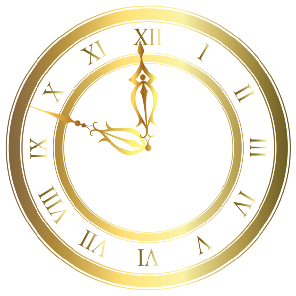 This png image - Golden Christmas Clock PNG Clipart, is available for free download