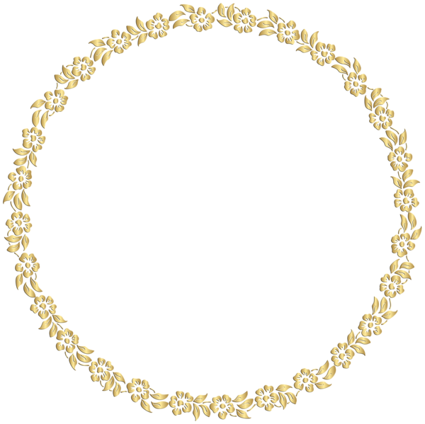 This png image - Golden Round Floral Border Transparent Clip Art Image, is available for free download