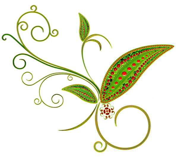 This png image - Green Deco Flower Ornament PNG Clipart, is available for free download