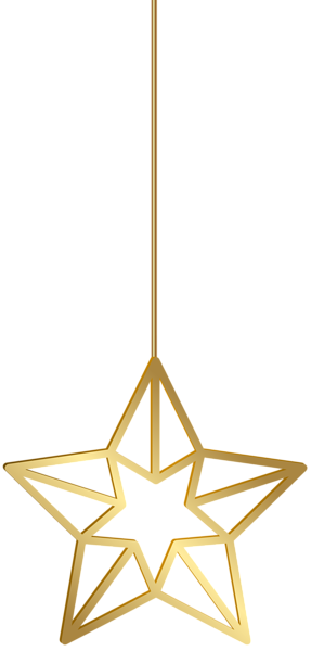 This png image - Hanging Star Gold Transparent PNG Clip Art, is available for free download