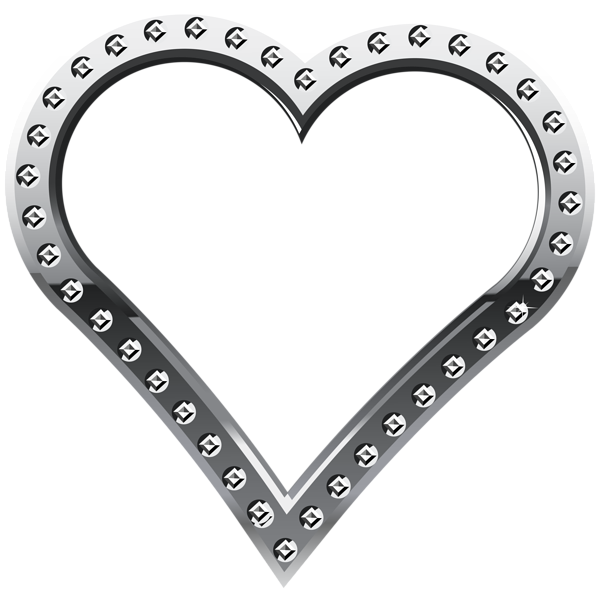 This png image - Heart Border Silver PNG Clip Art Image, is available for free download