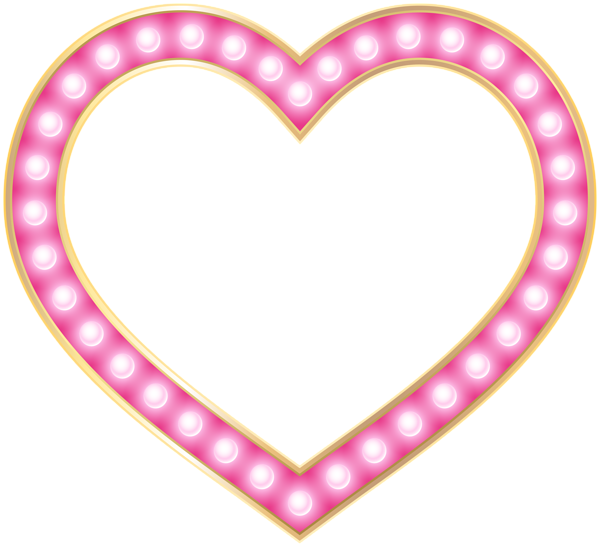 This png image - Pink Glowing Heart Border Frame PNG Clipart, is available for free download