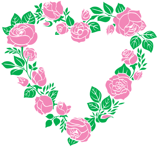 This png image - Pink Rose Heart Border PNG Clip Art Image, is available for free download