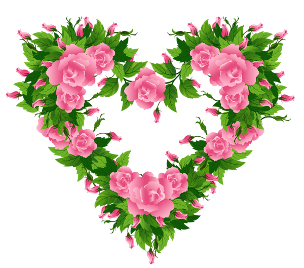This png image - Pink Roses Heart Decor PNG Clipart Picture, is available for free download