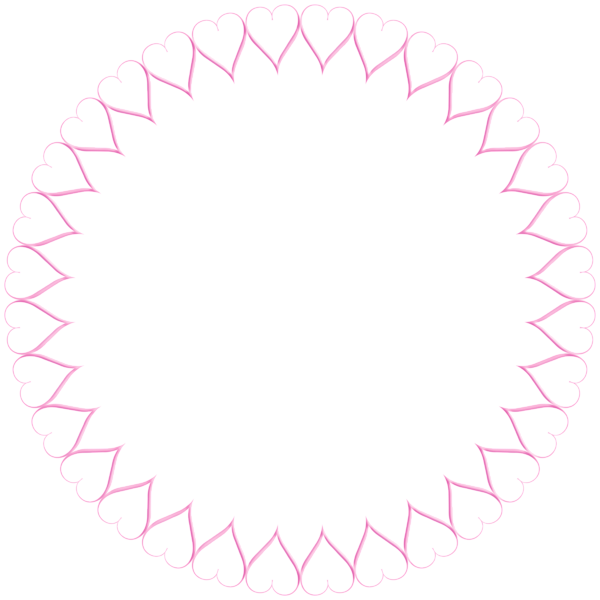 This png image - Pink Round Heart Border Transparent Clip Art Image, is available for free download