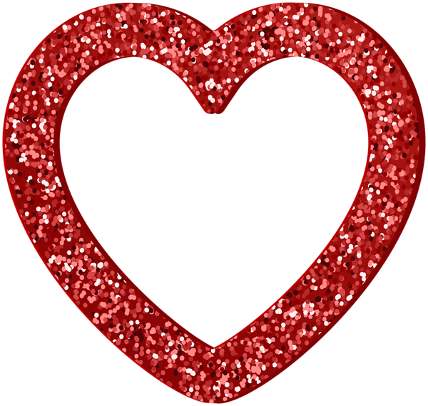 This png image - Red Glitter Heart Border Frame, is available for free download