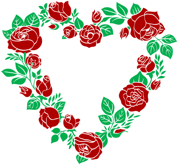 This png image - Red Rose Heart Border PNG Clip Art Image, is available for free download