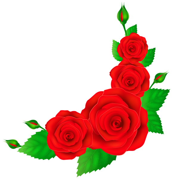This png image - Red Roses Corner PNG Clip Art Image, is available for free download