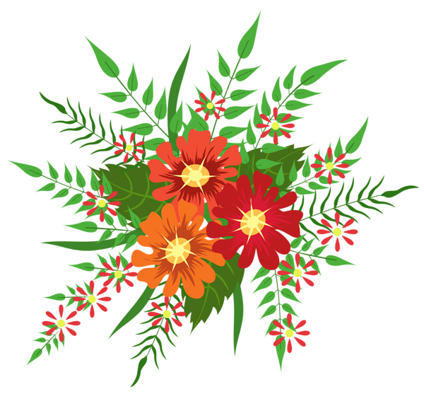 This png image - Red and Orange Flowers Decoration PNG Image, is available for free download