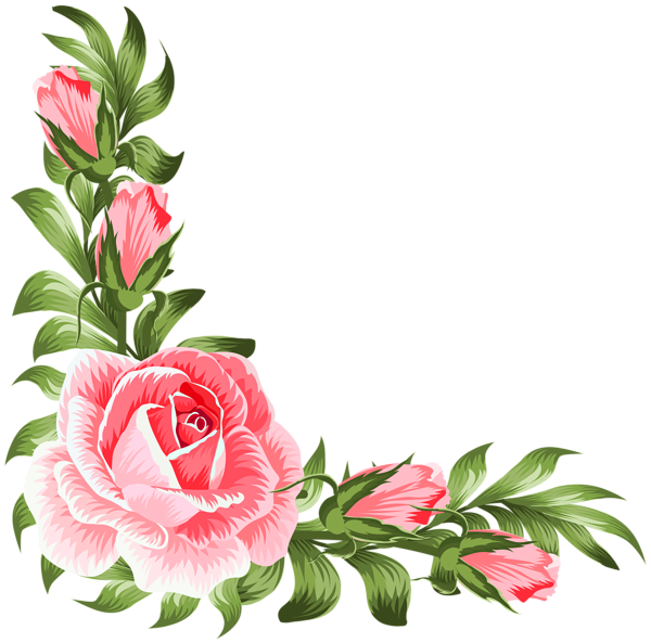 This png image - Rose Corner Decoration PNG Clip Art, is available for free download