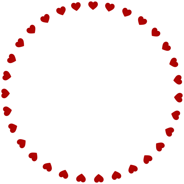 This png image - Round Border with Hearts PNG Clipart, is available for free download