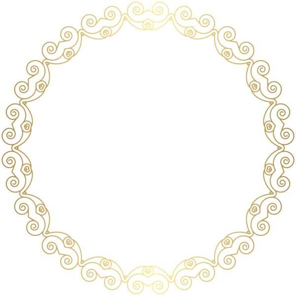This png image - Round Deco Golden Border Frame PNG Clip Art, is available for free download