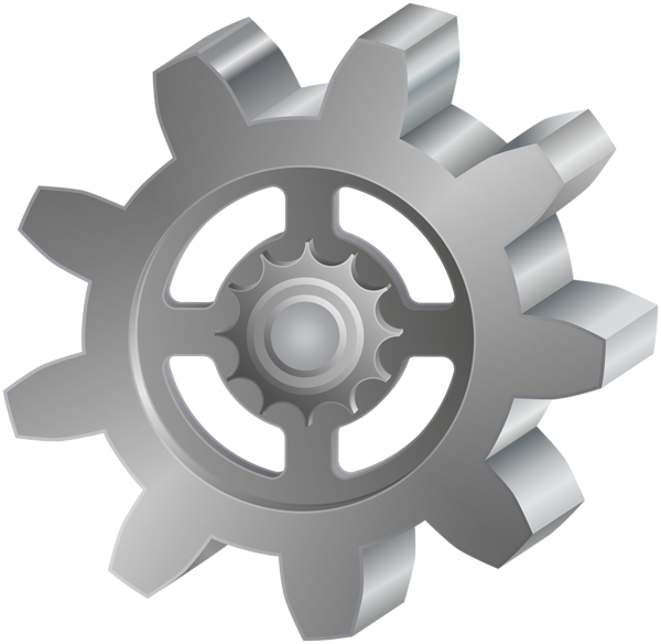 This png image - Silver Deco Gear PNG Clip Art Image, is available for free download