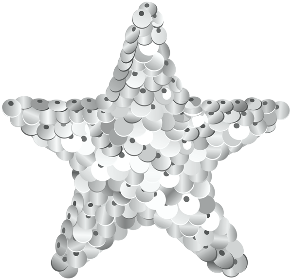 This png image - Silver Sequin Star PNG Clipart, is available for free download