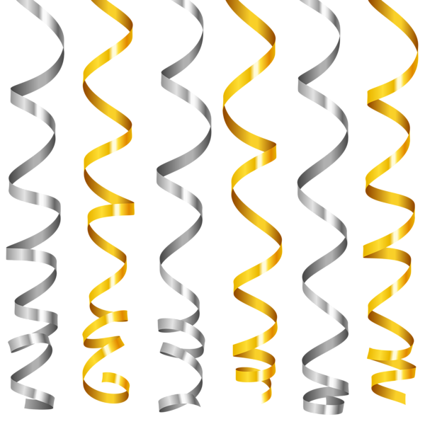 This png image - Silver and Gold Curly Ribbons PNG Clipart Image, is available for free download