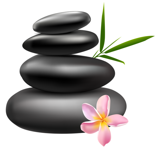 This png image - Spa Stones with Pink Flower PNG Clipart Image, is available for free download
