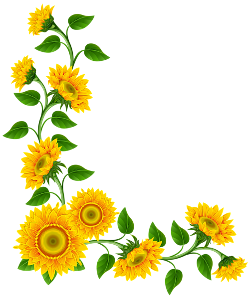 This png image - Sunflower Border Decoration PNG Clipart Image, is available for free download