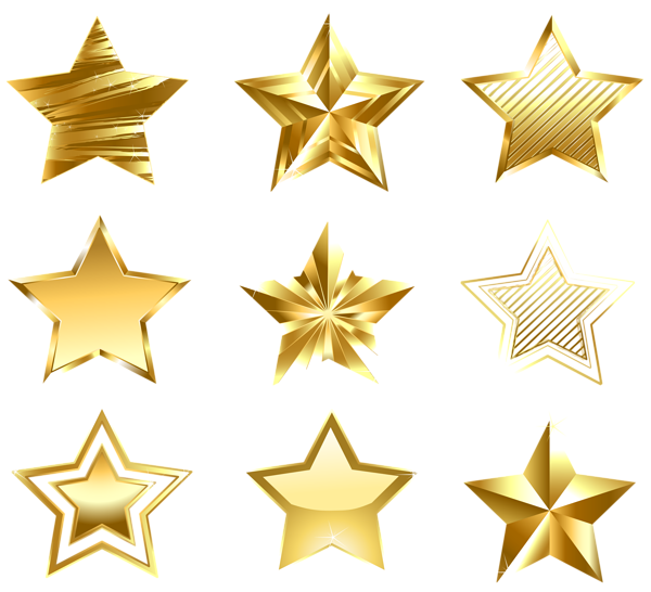 This png image - Transparent Golden Stars Set PNG Clipart, is available for free download