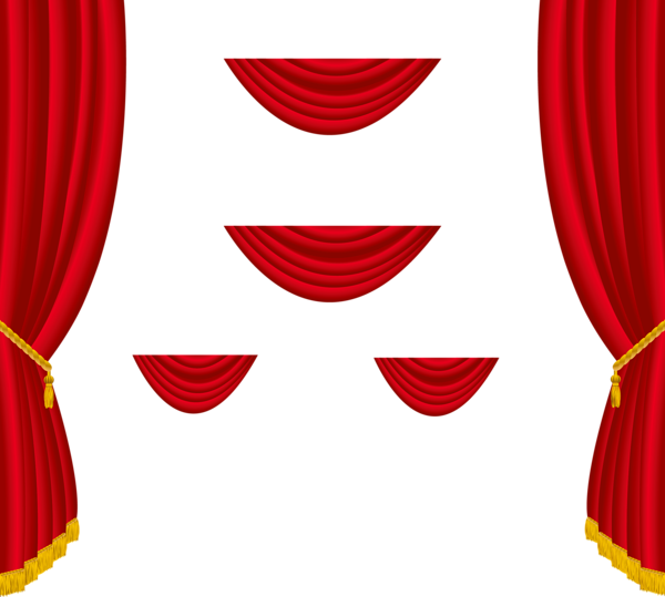 Transparent Red Curtains Decoration Png Clipart Gallery