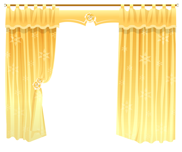 This png image - Yellow Curtains Transparent PNG Clipart, is available for free download
