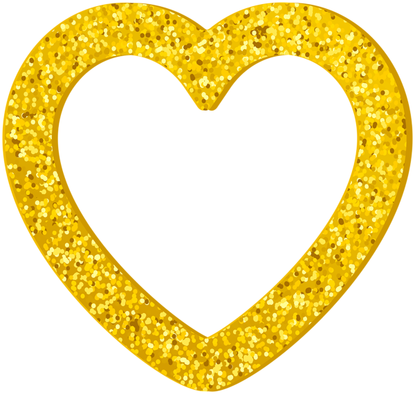 This png image - Yellow Glitter Heart Border Frame, is available for free download