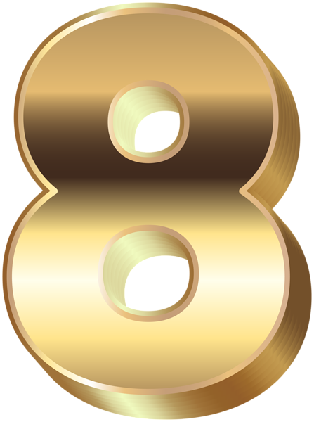 This png image - 3D Gold Number Eight PNG Clip Art, is available for free download