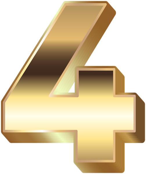 This png image - 3D Gold Number Four PNG Clip Art, is available for free download