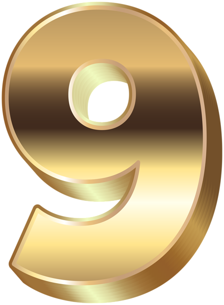 This png image - 3D Gold Number Nine PNG Clip Art, is available for free download