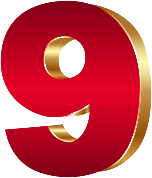 This png image - 3D Number Nine Red Gold PNG Clip Art Image, is available for free download