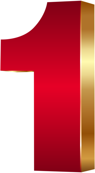 This png image - 3D Number One Red Gold PNG Clip Art Image, is available for free download