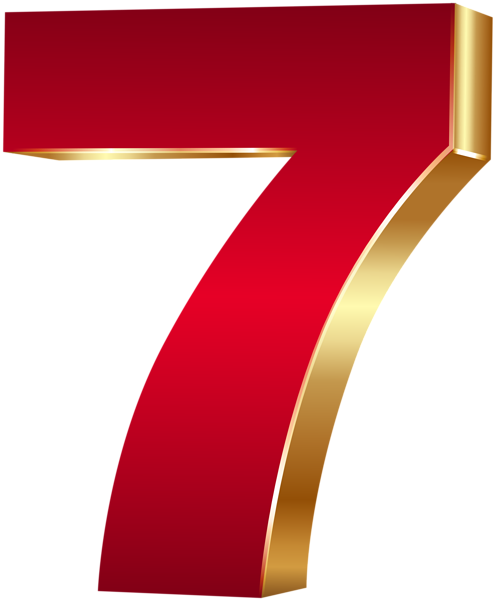 This png image - 3D Number Seven Red Gold PNG Clip Art Image, is available for free download