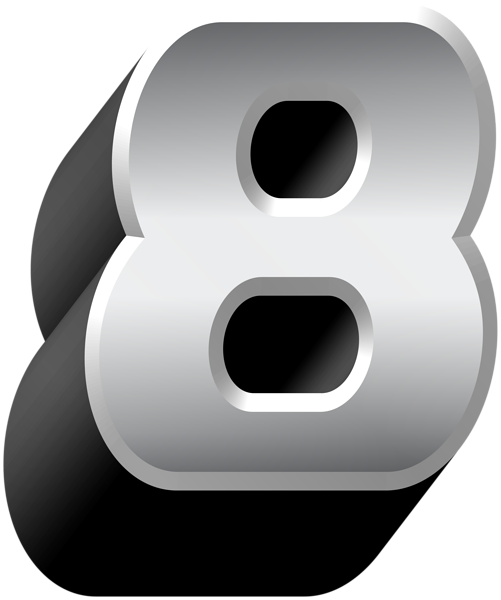 This png image - 3D Silver Number Eight PNG Clipart, is available for free download