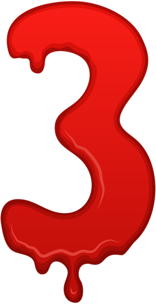 This png image - Bloody Number Three PNG Clip Art Image, is available for free download