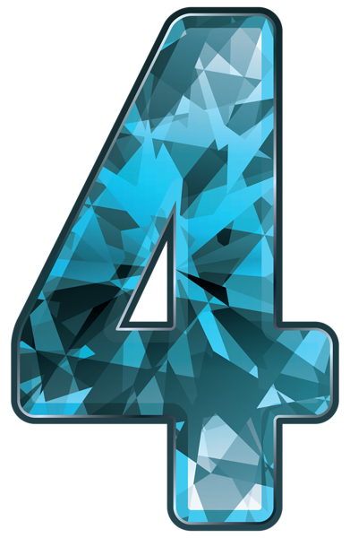 This png image - Blue Crystal Number Four PNG Clipart Image, is available for free download
