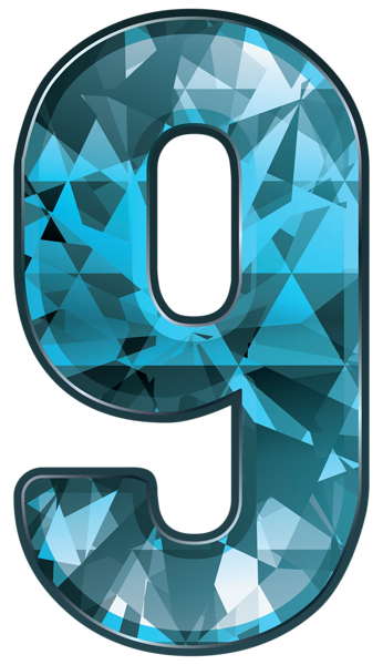 Blue Crystal Number Nine PNG Clipart Image | Gallery ...