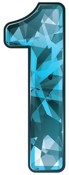This png image - Blue Crystal Number One PNG Clipart Image, is available for free download