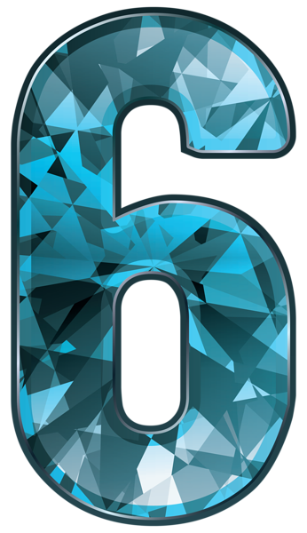 This png image - Blue Crystal Number Six PNG Clipart Image, is available for free download