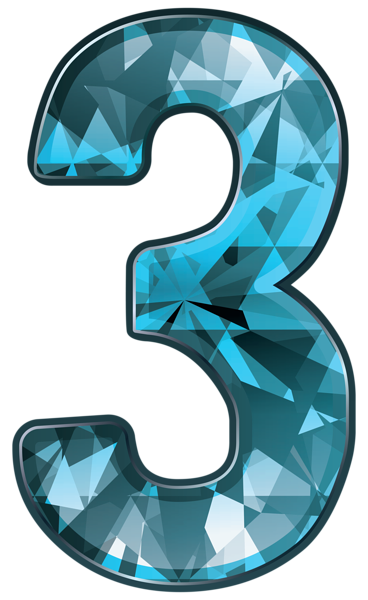 This png image - Blue Crystal Number Three PNG Clipart Image, is available for free download