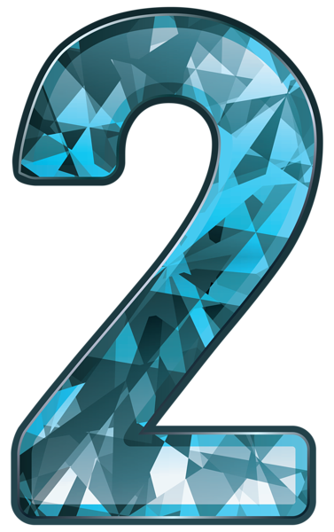 This png image - Blue Crystal Number Two PNG Clipart Image, is available for free download