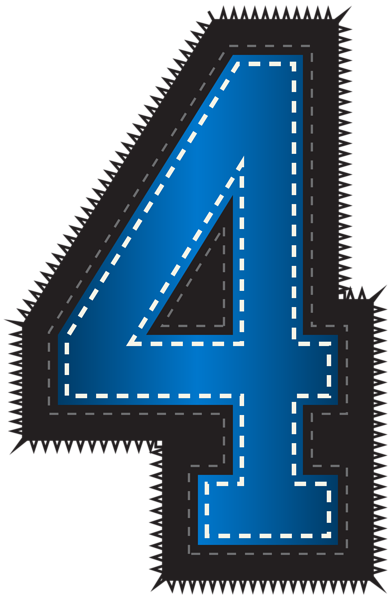 This png image - Blue Sport Style Number Four PNG Clip Art Image, is available for free download