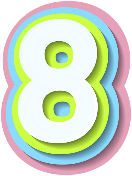 This png image - Bright Number Eight PNG Clipart, is available for free download
