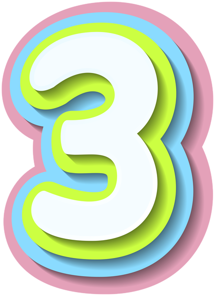 This png image - Bright Number Three PNG Clipart, is available for free download