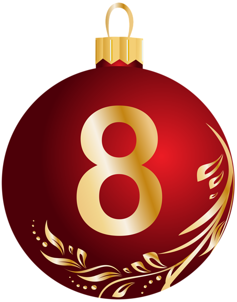 This png image - Christmas Ball Number Eight Transparent PNG Clip Art Image, is available for free download