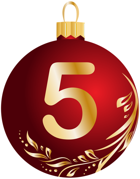 This png image - Christmas Ball Number Five Transparent PNG Clip Art Image, is available for free download